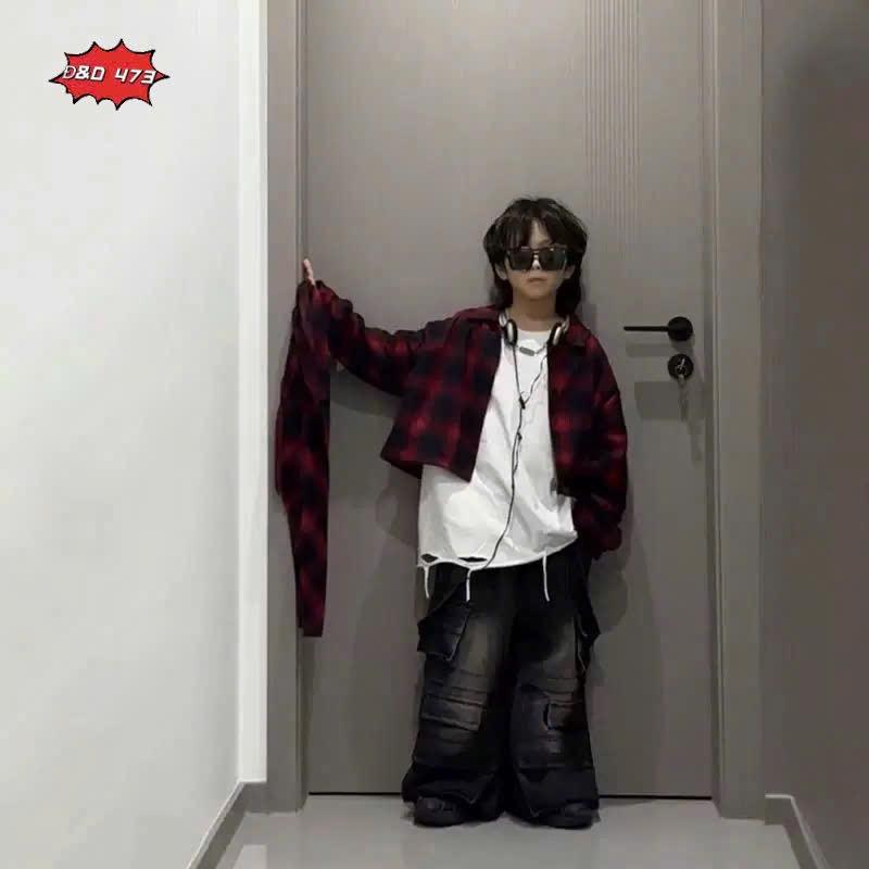   TẶNG VÒNG  Bộ quần áo sơ mi ba chi tiết BOY kèm quần jean mêm size từ 10-30kg 