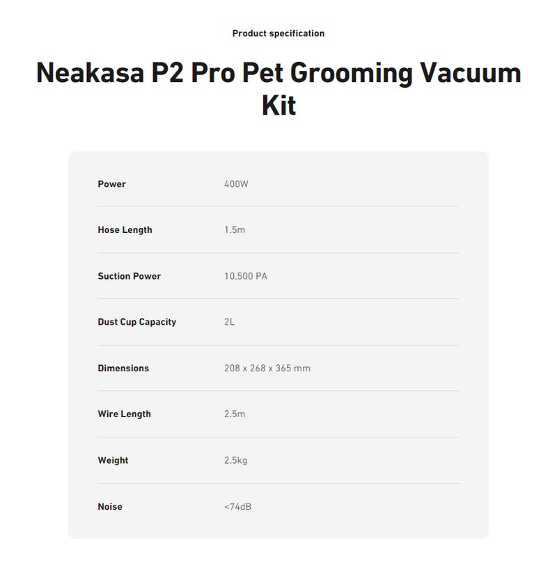 Product Introduction of Ultimate Dog Grooming Bundle: Neakasa P2 Pro | Neakasa F1 Pet Dryer | SmartpawLite Pet Nail Grinder 14