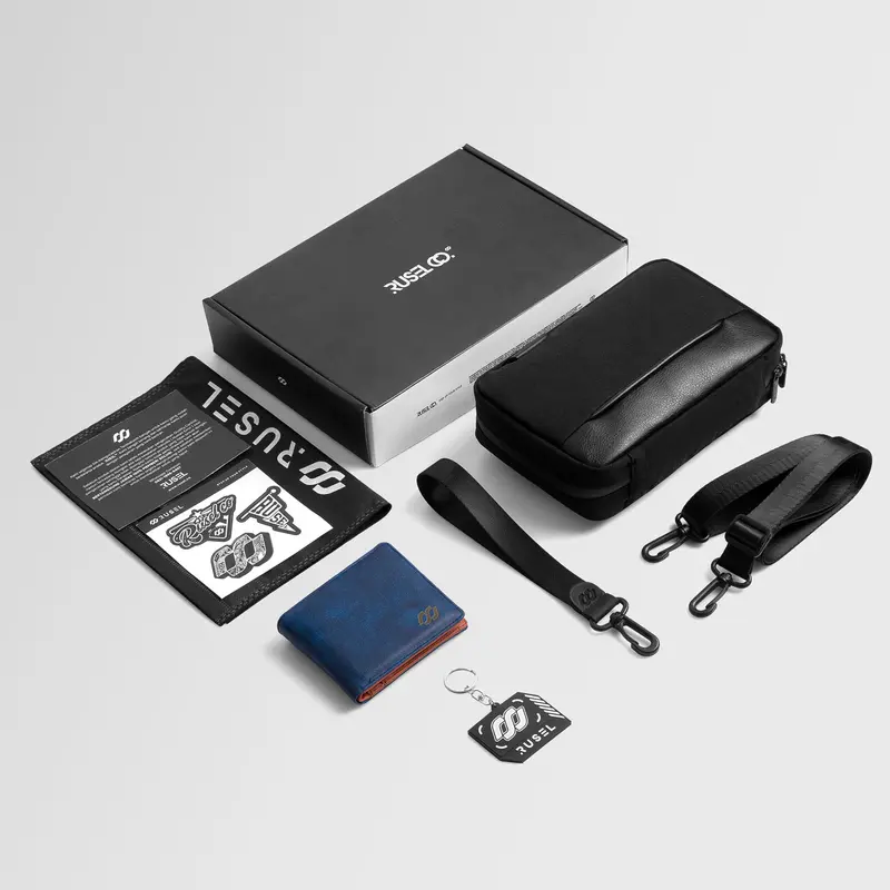 RUSELCO I Bundling Hemat Handbag Noah Max dan Wallet Walter Pria Kulit Hitam 3