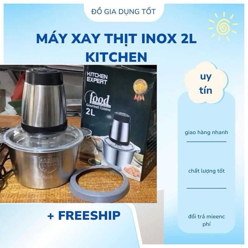 Máy Xay Thịt 2 Tốc Độ INOX 304 Cao Cấp Công Suất Cao Dung Tích 2L 4 Lưỡi Dao