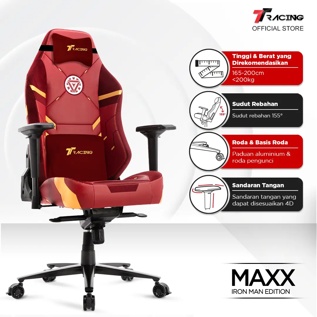TTRacing Maxx Gaming Chair / Kursi Kantor / Kursi Gaming - 2 Years Official Warranty