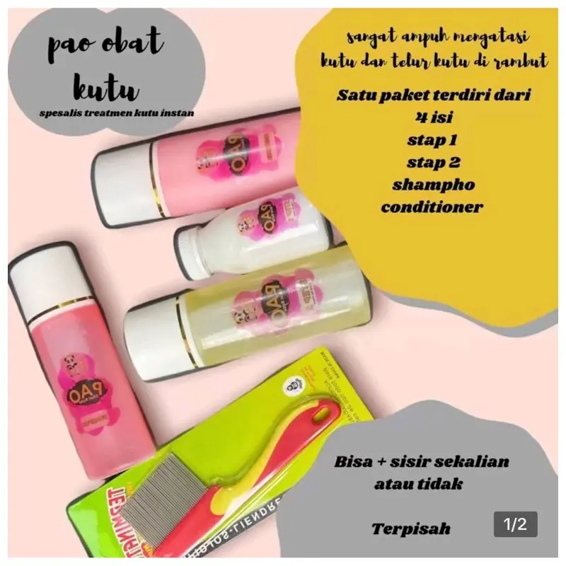 Pao obat kutu kemasan lama kecil BPOM BISA COD OBAT KUTU INSTAN Conditioner Haircare Kotoran Rontok Shampoo Membersihkan Melembutkan Sampo Perawatan 2