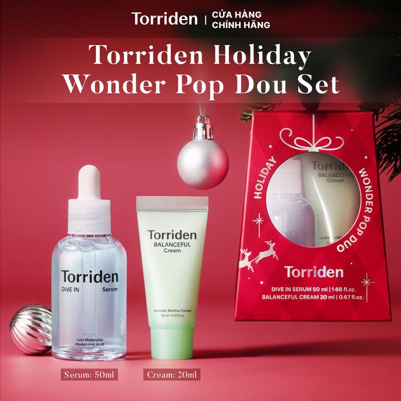 Hứa Ngân SET ĐỘC QUYỀN Serum HA 50ml + Kem Dưỡng Balanceful 20ml Torriden Holiday Wonder Pop Duo Hỗ Trợ Dưỡng Ẩm Sâu Phục Hồi Da