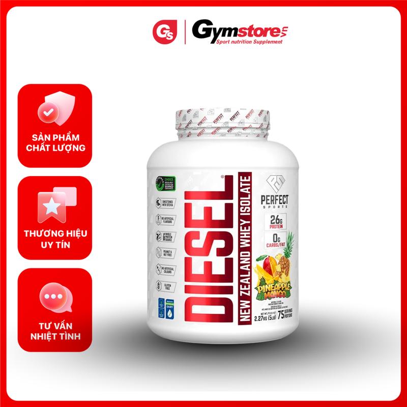 Bột Whey Protein Perfect Diesel Whey Isolate New Zealand 5 Lbs 75 Servings | Made in Canada