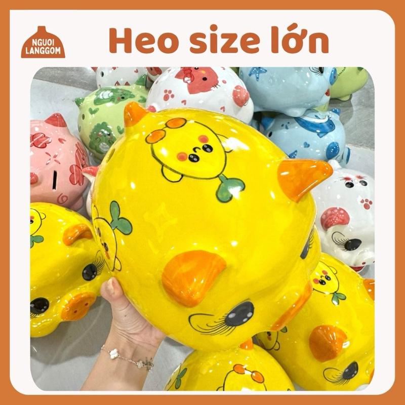 lỗ tròn + lỗ ngang Lợn đất heo đất ống heo tiết kiệm decor - heo size lớn - Bát Tràng