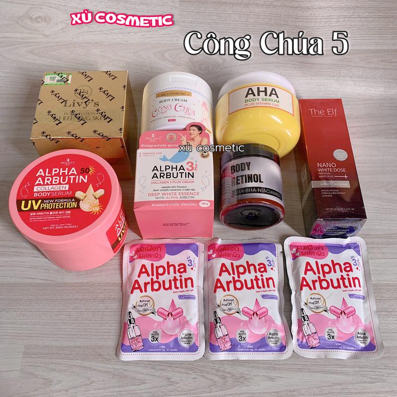 Kem dưỡng da Body hỗ trợ làm sáng da Công chúa5 . 750k (1.5kg kem)