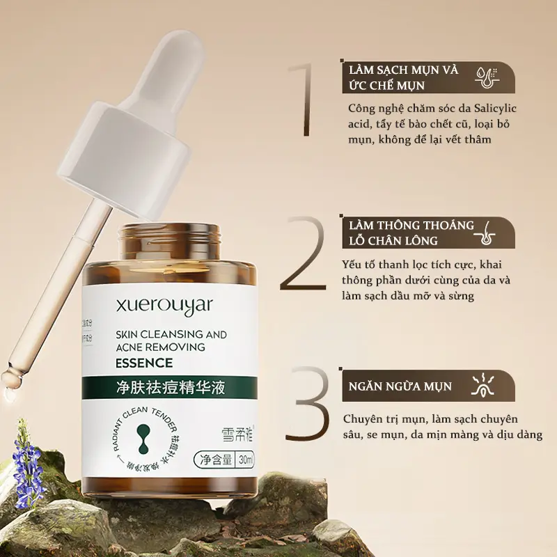 Tinh Chất Trị Mụn, XUEROUYA, Kiểm Soát Dầu, Làm Mịn Da, Huyết Thanh Chăm Sóc Da, 30ml Skincare 6