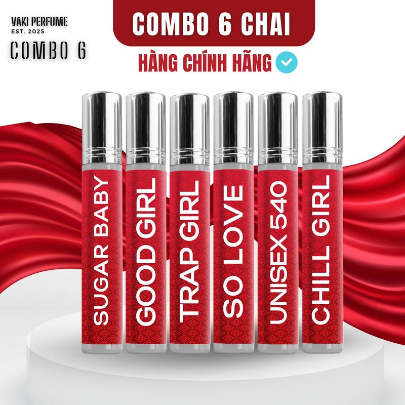 Full combo 6 nước hoa nữ đủ mùi 10ml - Hàng Chính Hãng