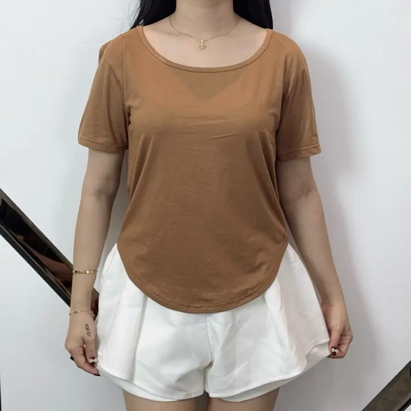 Adeline Top Oval | Atasan Wanita Kekinian | Atasan Wanita Lengan Pendek Polos | 814 4