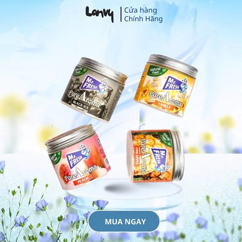 Combo 4 sáp thơm Pure aroma 230g ( hương đào , hương vani ,hương dứa , hương black ice ) Dầu Thơm Phòng Dầu Thơm