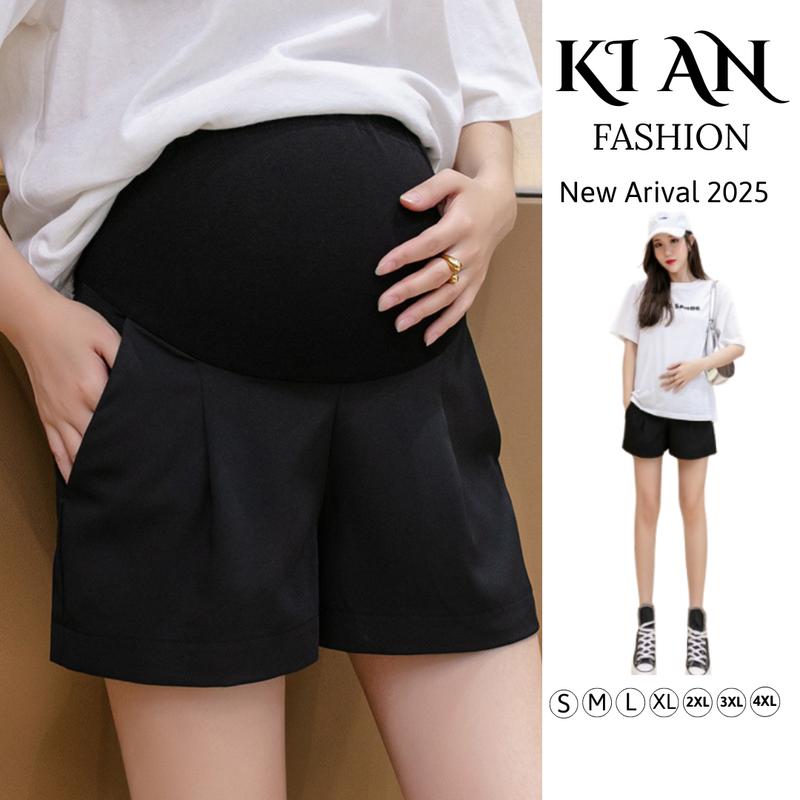 Quần bầu đùi Ki An mùa hè chất ruby thái loại 1 ống rộng vừa- siêu mát siêu đẹp quần sooc bầu size từ s~4xl có chun chỉnh QB101 SUMI Váy Bầu Đầm Bầu