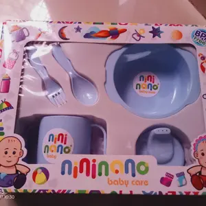 NININANO 5in1 Feeding Baby Gift Set NN-8001 NN-8003 | Nini Nano Paket Peralatan Makan Mpasi Bayi Tempat Makanan BPA Free | Peralatan Makan Bayi | Kado Bayi Kemasan Box