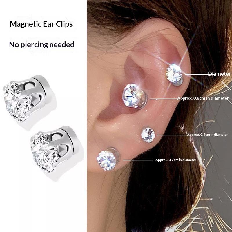Bông tai nam nữ kẹp vành không cần xỏ lỗ ngôi sao đính đá