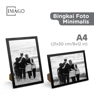 IMAGO Bingkai Foto Minimalis A4 (21x30cm) Pigura Frame Ijazah Sertifikat Mika