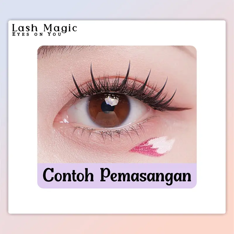EYELASH EXTENSION LANGSUNG TEMPEL / BULUMATA PALSU CLUSTER INDIVIDUAL TANPA LEM 10MM - 12MM mata yang dramatis dan penuh Douyin look Anime look Cosplay look Bold Party Hang Out Wisuda Kantor Dinner Bulumata Wispy Eyelash Extension FREE Tweezer TRILOGY 3