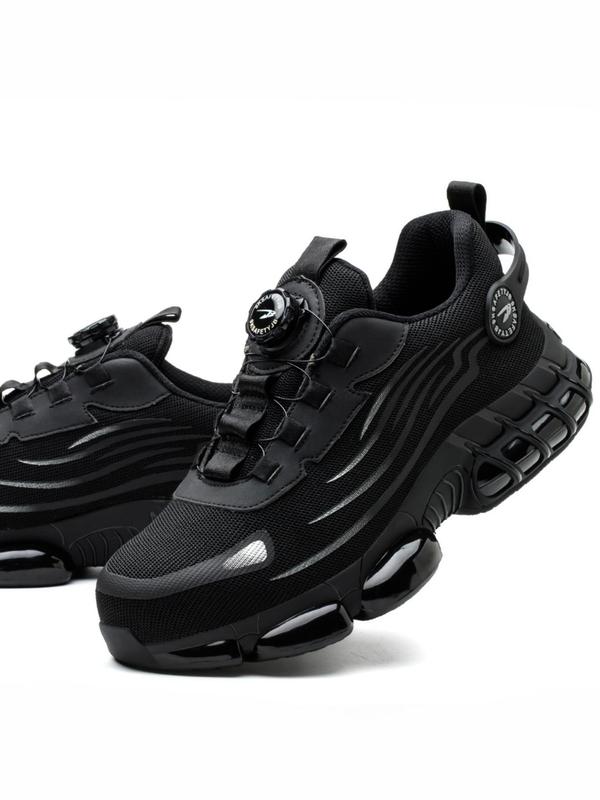 Unisex Colorblock Lace Up Front Safety Shoes, Lightweight Breathable Comfortable Anti-smash and Anti-puncture Shoes, Fashionable Shoes for Work & Daily Wear, Closed 2