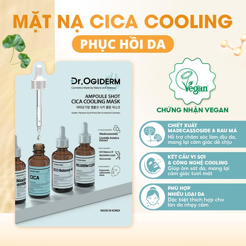 [DEAL ĐỘC QUYỀN] DR OGIDERM COMBO 2 Hộp Mặt Nạ Vải Vi Sợi Ampoule Shot Mask Công Nghệ Chăm Da Thế Hệ Mới Từ Hàn Quốc 30ml 6