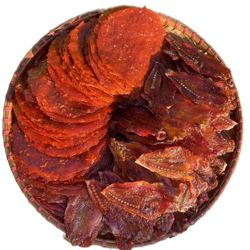  500g 2 loại   Khô cá thu đỏ tuổi thơ và khô cá phèn đỏ   ăn vặt ngon tiệm tuổi thơ 