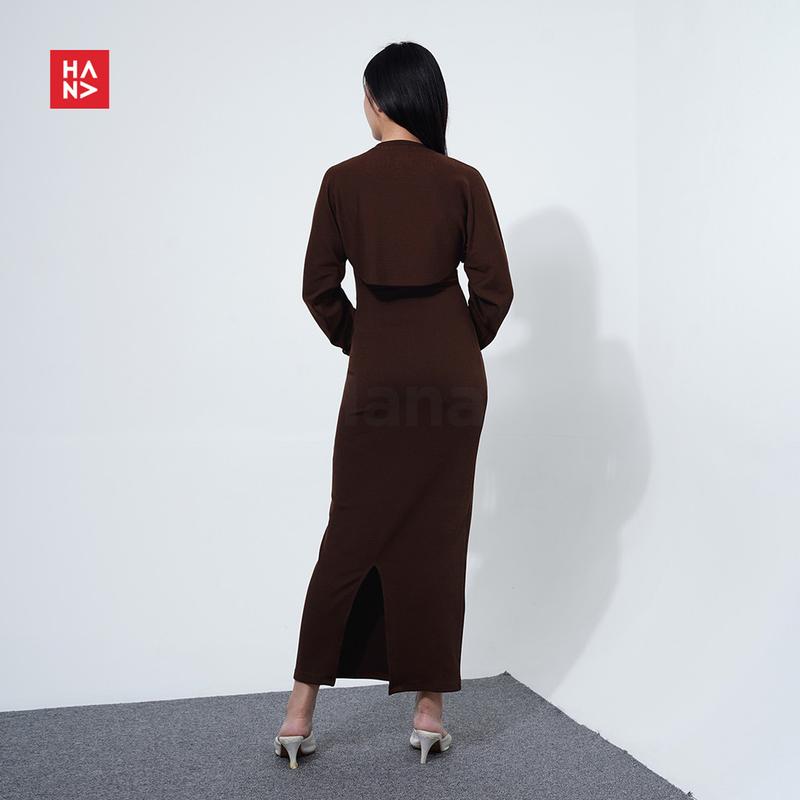 Hana Fashion - Caroline Long Dress/Dress Outer Set Wanita/ Long Dress Simple/ Long Dress Casual/ Dress Casual/ Dress Panjang/ Setelan Dress Blazer/ Long Dress Lebaran/ Baju Lebaran - CD291 8