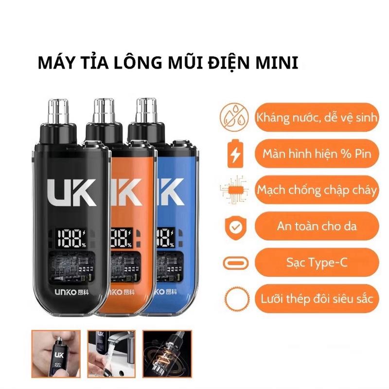 Máy cắt tỉa lông mũi điện mini UNKO an toàn sử dụng pin sạc, vệ sinh dễ dàng