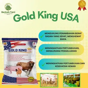 Gold King USA 250g - Peningkat Pertumbuhan & Nafsu Makan Alami untuk Hewan Ternak Dengan Bahan Alami Mendukung Kekebalan Tubuh Aman dan Efektif