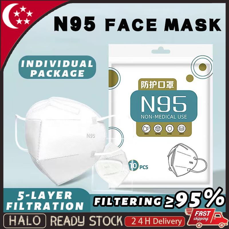 95 Transparent N95 Mask Medical Face Grade Protection 5-Layer Filter Individually ...