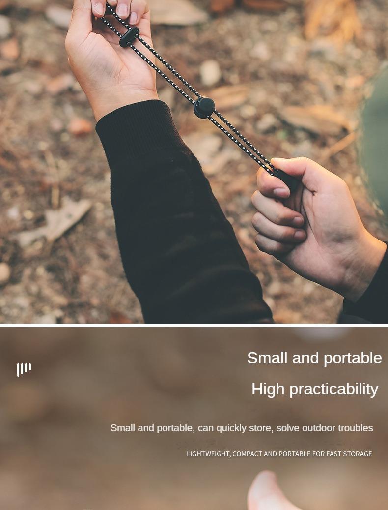 Product Introduction of ISE MOUNT 2 pieces Trekking pole rope with buckles,multifunctional elastic strap,Backpack external buckle 6