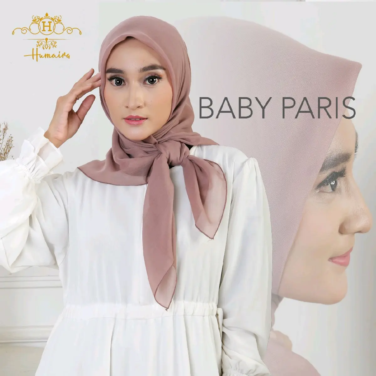 HUMAIRA-Baby Paris Hijab Segiempat/Kerudung segiempat baby paris