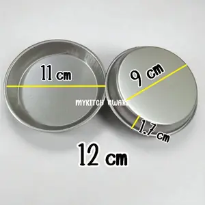 Loyang bulat pie polos pizza mini aluminium press tebal tanpa sambungan