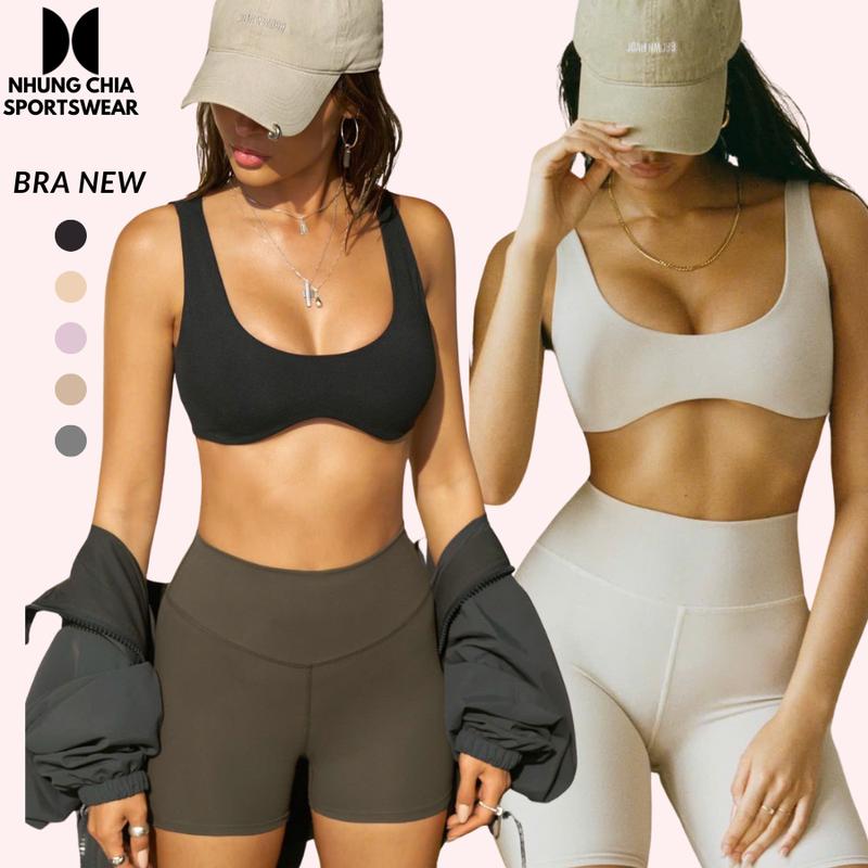 Áo Bra Super Soft Tập Gym Yoga Cách Điệu Thời Trang Điêu Khắc Body 5 Màu Nhung Chia N5