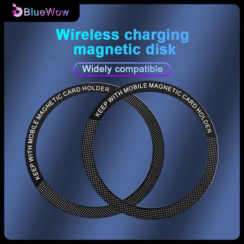 BlueWow-Tấm Từ Tính Sạc Không Dây Cho Điện Thoại Di Động, Miếng Dán Lưng Từ Tính Sạc Magsafe, Vòng Từ Tính Siêu Mỏng, Hỗ Trợ Hầu Hết Tất Cả Điện Thoại Di Động