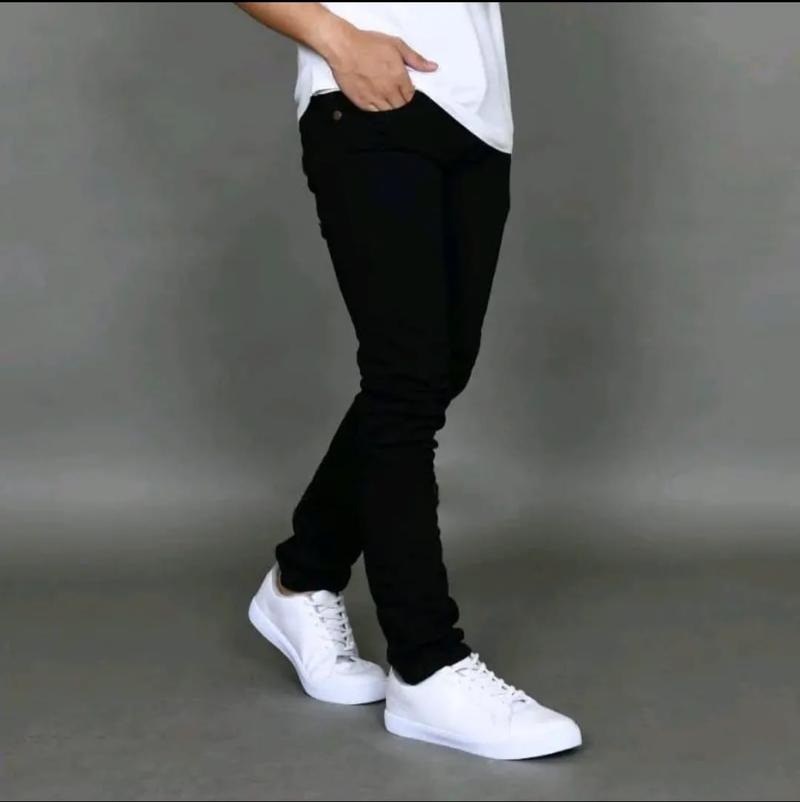 Product Introduction of Celana Jeans Pria Slimfit Skinny Bahan Melar Pensil Hitam Cowok Sofe Jeans Premium 1