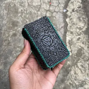 Leather Sleeve Case M200 Full Aztec Hitam - Ijo Tosca