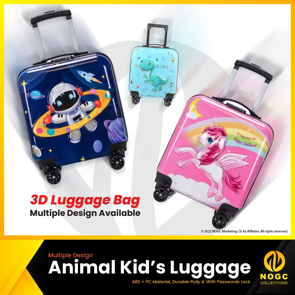 NMB-043 18 Inch Kid Luggage Suitcase Travel Bag Luggage Password Lock 4 Wheel Hand Carry Case Kids Luggage Bagasi Budak Kids Luggage Bag