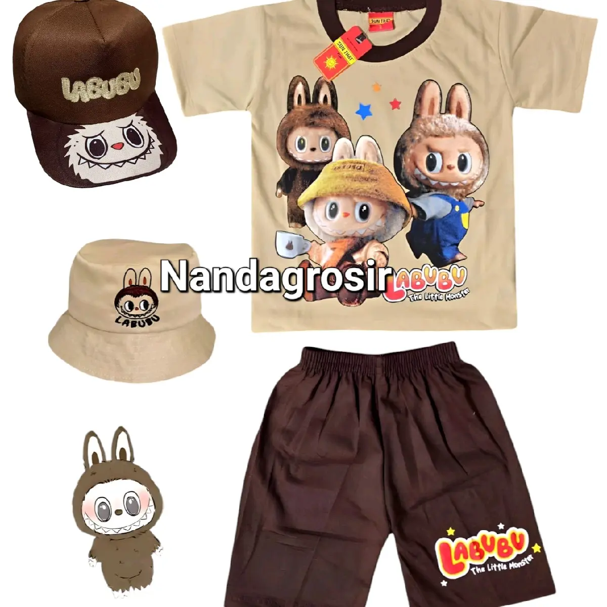 KAOS ANAK MOSNTER LUCU SETELAN VIRAL ANAK LA BU BU MONSTERFashion