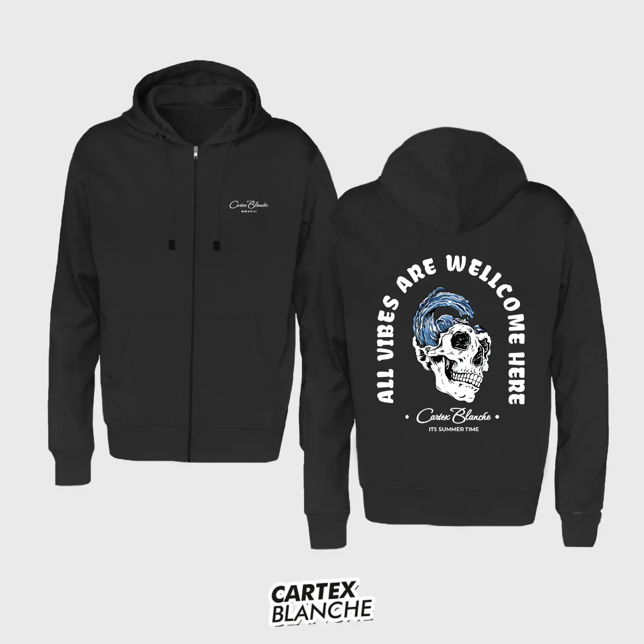 CARTEXBLANCHE All Vibes Jaket Hoodie Zipper Sablon Pria & Wanita M - XXL