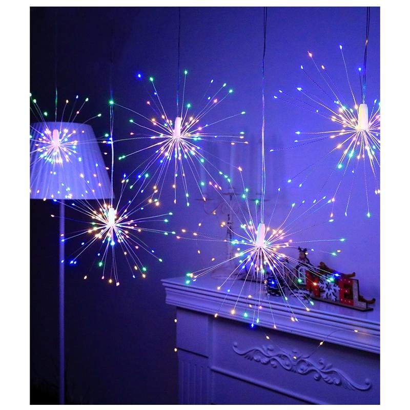  Đèn led hiệu ứng pháo hoa trang trí 3 tầng x 5 chùm cắm điện 220V chống nước dây đèn led trang trí 