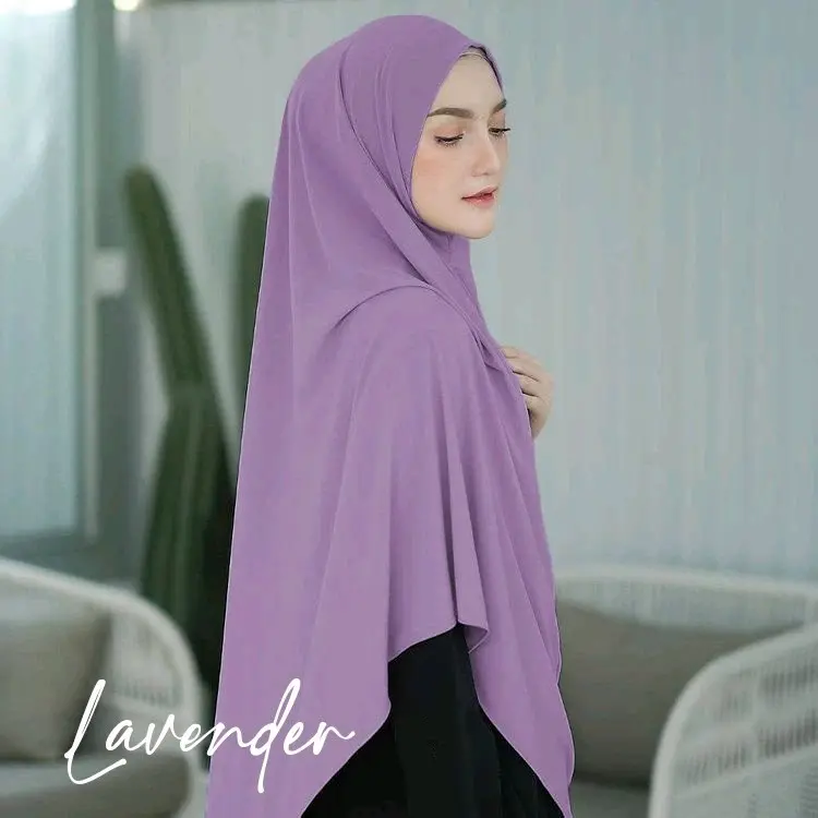 Hijab Jilbab Nadine XL Bahan Jersey hyget ekonomis bergo jilbab khimar syar'i jumbo Kerudung Muslim Panjang Instan Syari 4