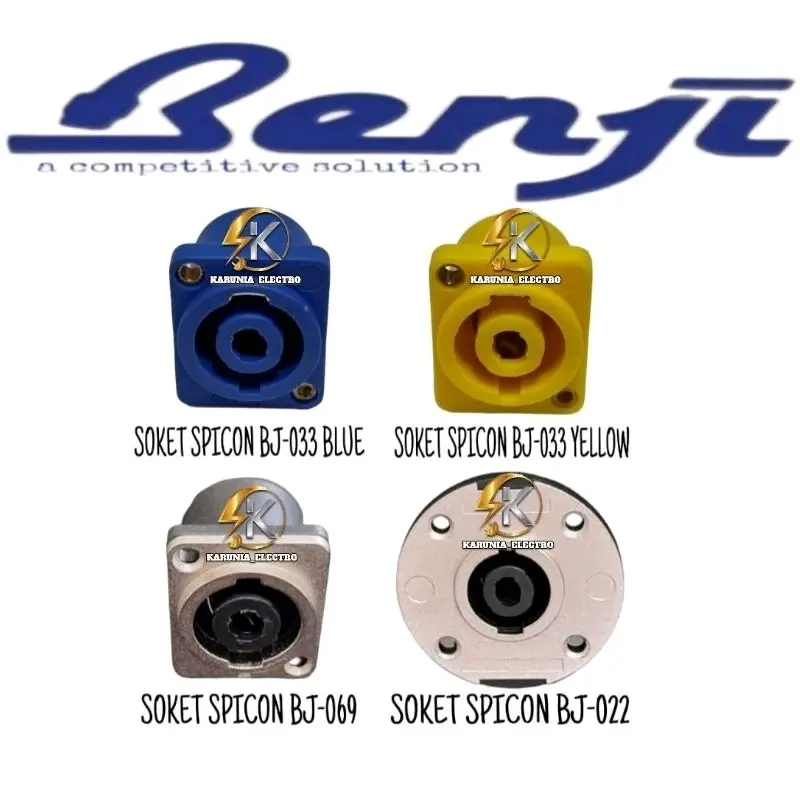 soket socket speakon spikon benji 4 variasi Besi