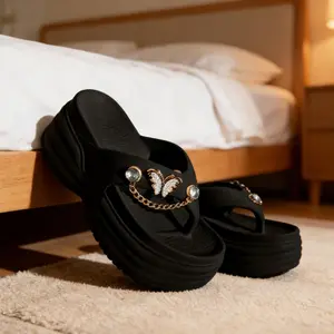 Wanita kata sandal cake clip seret perdagangan luar negeri tebal dasar meningkatkan air bor kata seret