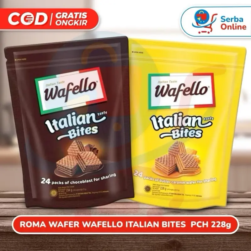 Pch - WAFELLO Wafer Bites Kemasan Pouch isi 24pcs 4