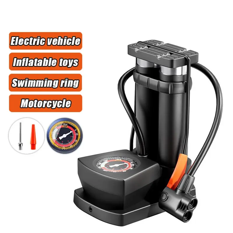 Pompa Ban Motor Mobil Injak 160 Psi Pump Sepeda Pentil Besar Kecil Bola Ban doble tabung 5