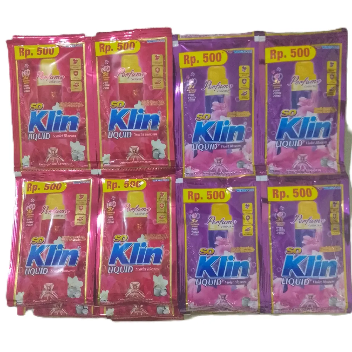 Soklin Liquid Renceng @500an (1 Renceng Isi 12 Sachet) Detergen Cair - Deterjen Cuci - Laundry, Detergent, Bayi
