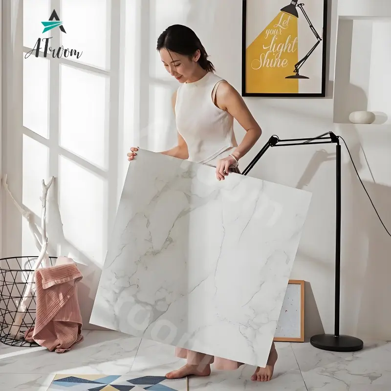 45X45CM Marble Vinyl tiles Floor Stickers Self Adhesive waterproof tiles for flooring 3D vinyl Home improvement vinyl