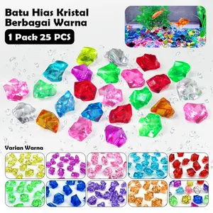 batu Kristal Akrilik 25pcs Hiasan Akuarium Aquascape Vas Bunga Ornamen Aquarium Aquascape