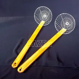 saringan mie ayam mie rebus anyam kawat putih gagang bambu kokoh Kitchenware Peralatan Dapur