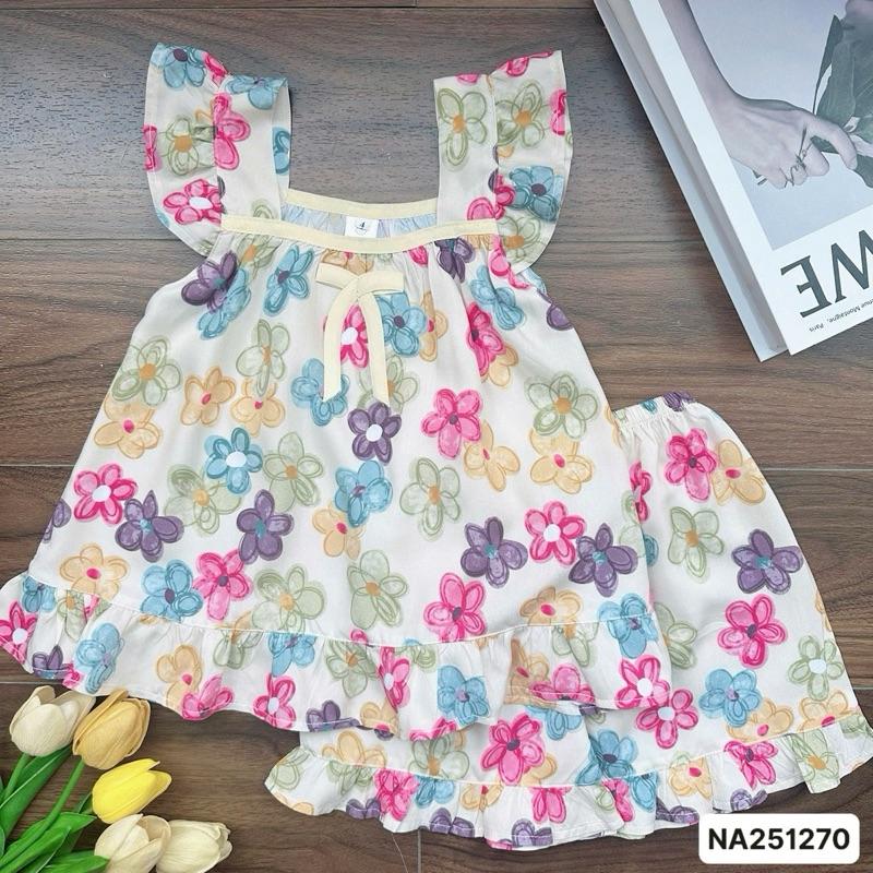  NA251270 Bộ tole đùi mẹ và bé 10kg - 68kg dây bảng quần ngắn phối Cho Bé với chất liệu tole lanh 2 da loại 1 mềm mát. MinMin Baby 