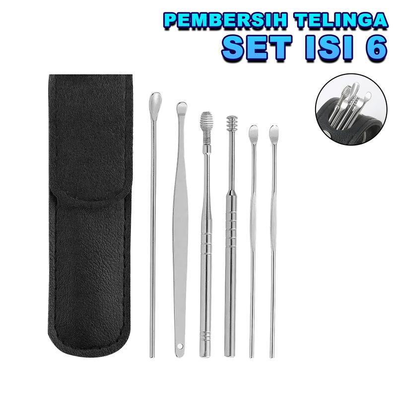 Alat Pembersih Telinga Set Isi 6 Pembersih Telinga Ear Wax Picker ...