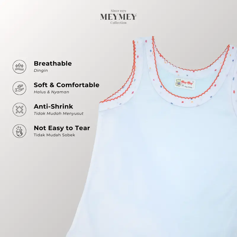 Mey Mey Kaos Dalam Singlet Anak Salur Motif Bintang 2