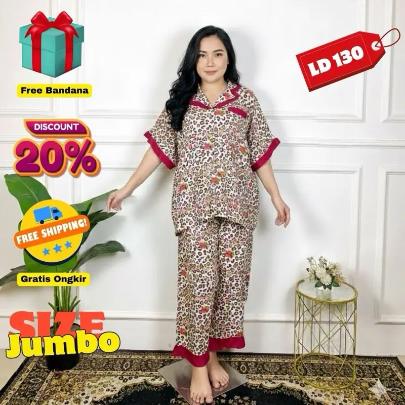 PIYAMA JENNIE LD 130 JUMBO BIGSIZE RAYON PREMIUM
